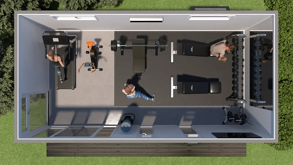 top down view of a gym facilities building