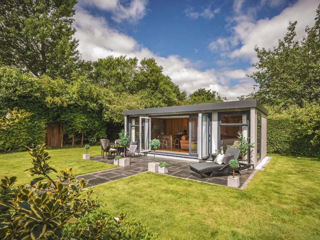 garden room with open bifolds