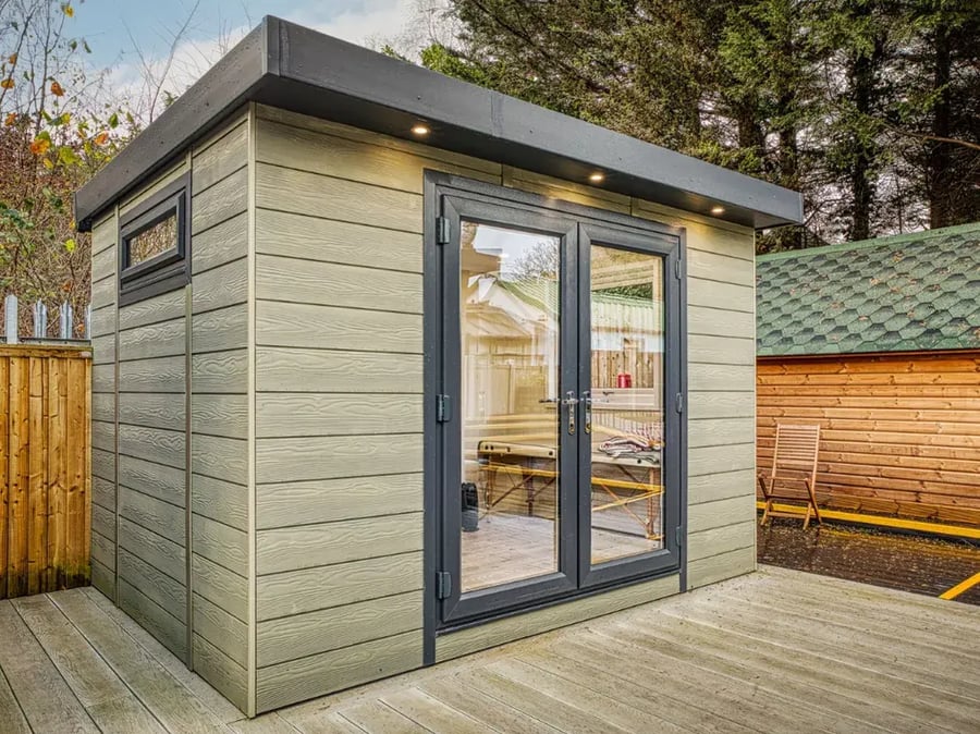 sage green garden room