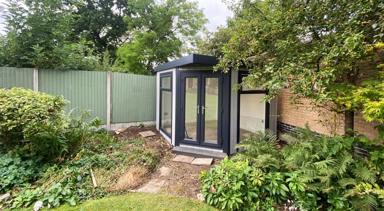 Small corner garden office