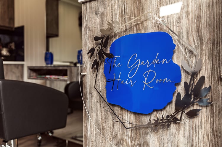 Inside of a garden room home salon