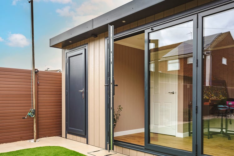 Exterior of a Garden Office with shed in zero maintenance cladding