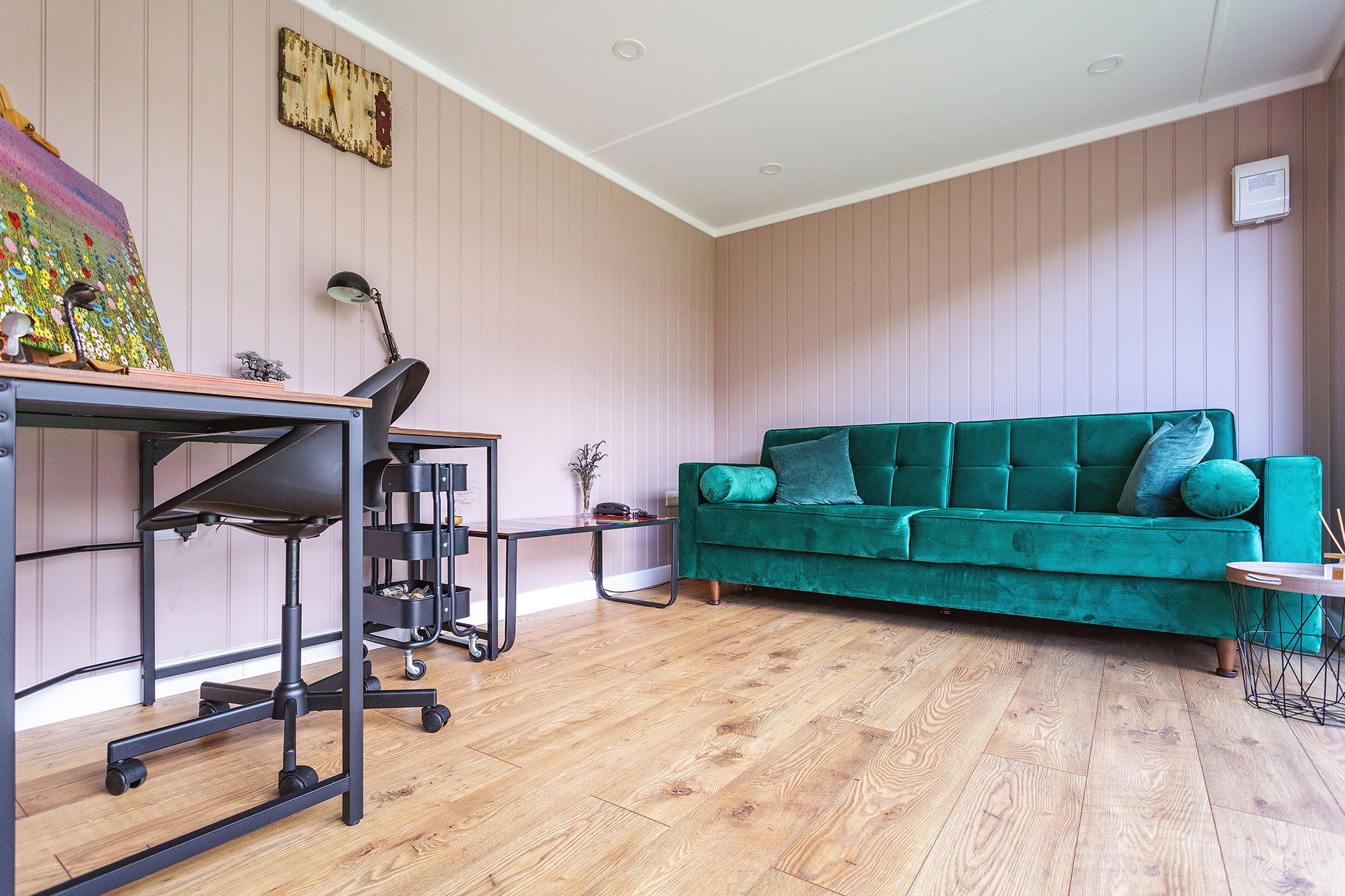 Garden Room with Velvet Sofa