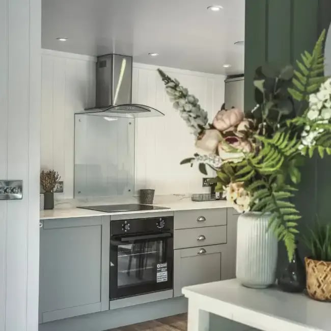 kitchen area with garden annexe