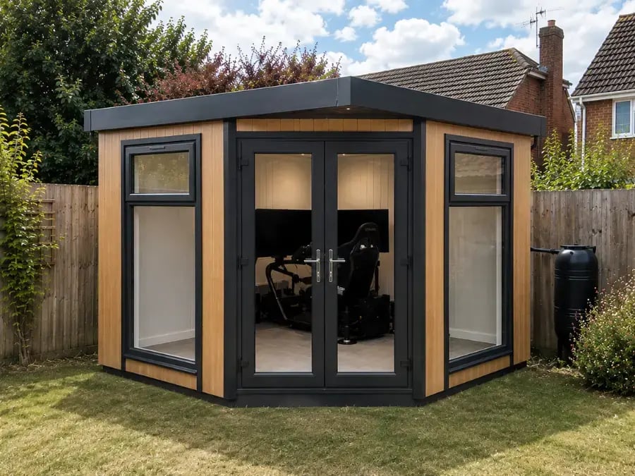 bespoke racing sim garden room