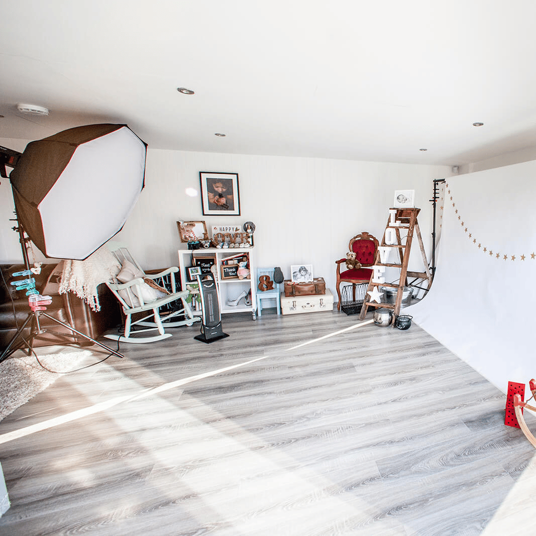 Garden photography studio set up