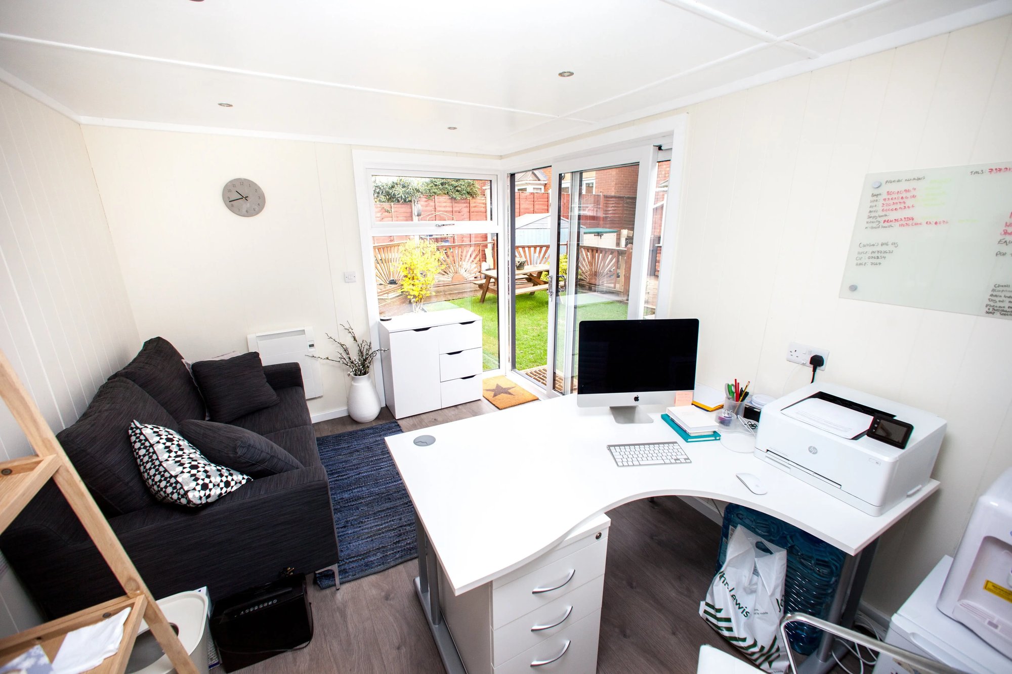 Cabin Master Cedar Garden Office Inside View with Office Interior 