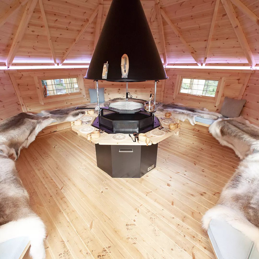 Inside a BBQ hut