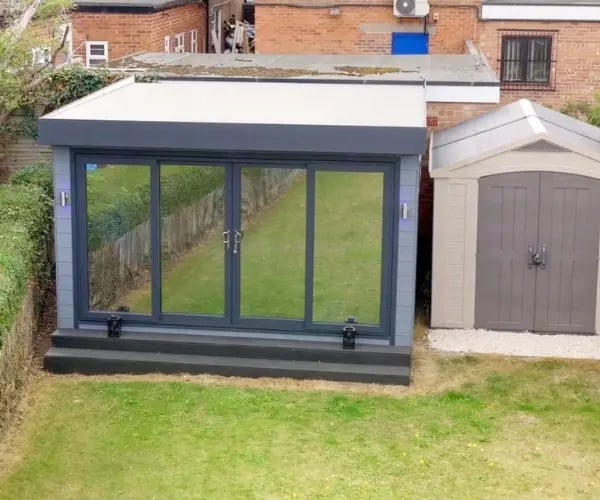 No maintenance composite cladding in a dark grey  
