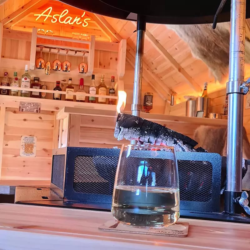 man cave bbq cabin interior