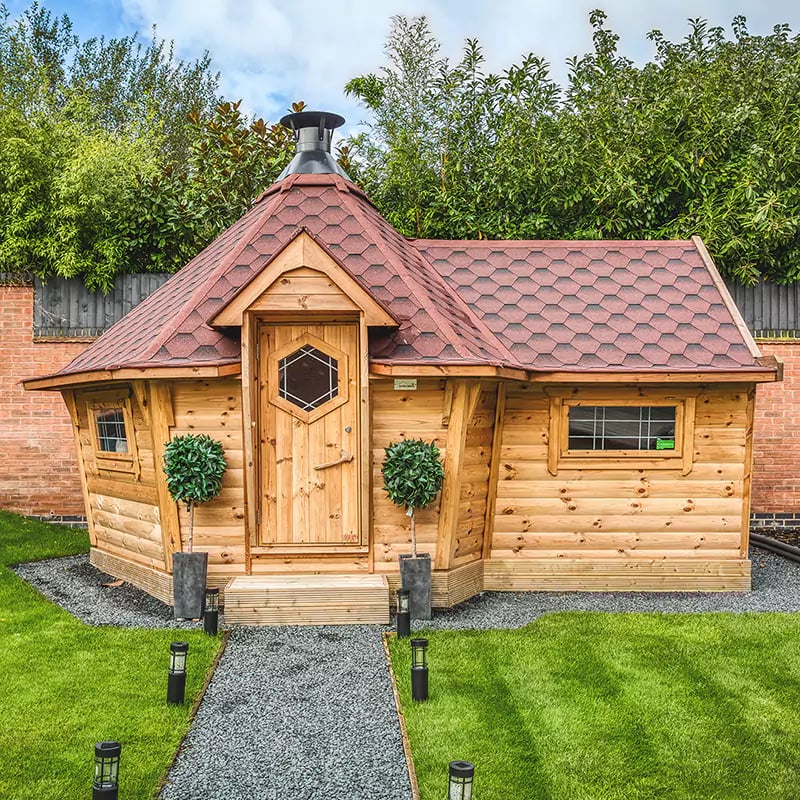 shot of a bbq garden bar by Arctic Cabins