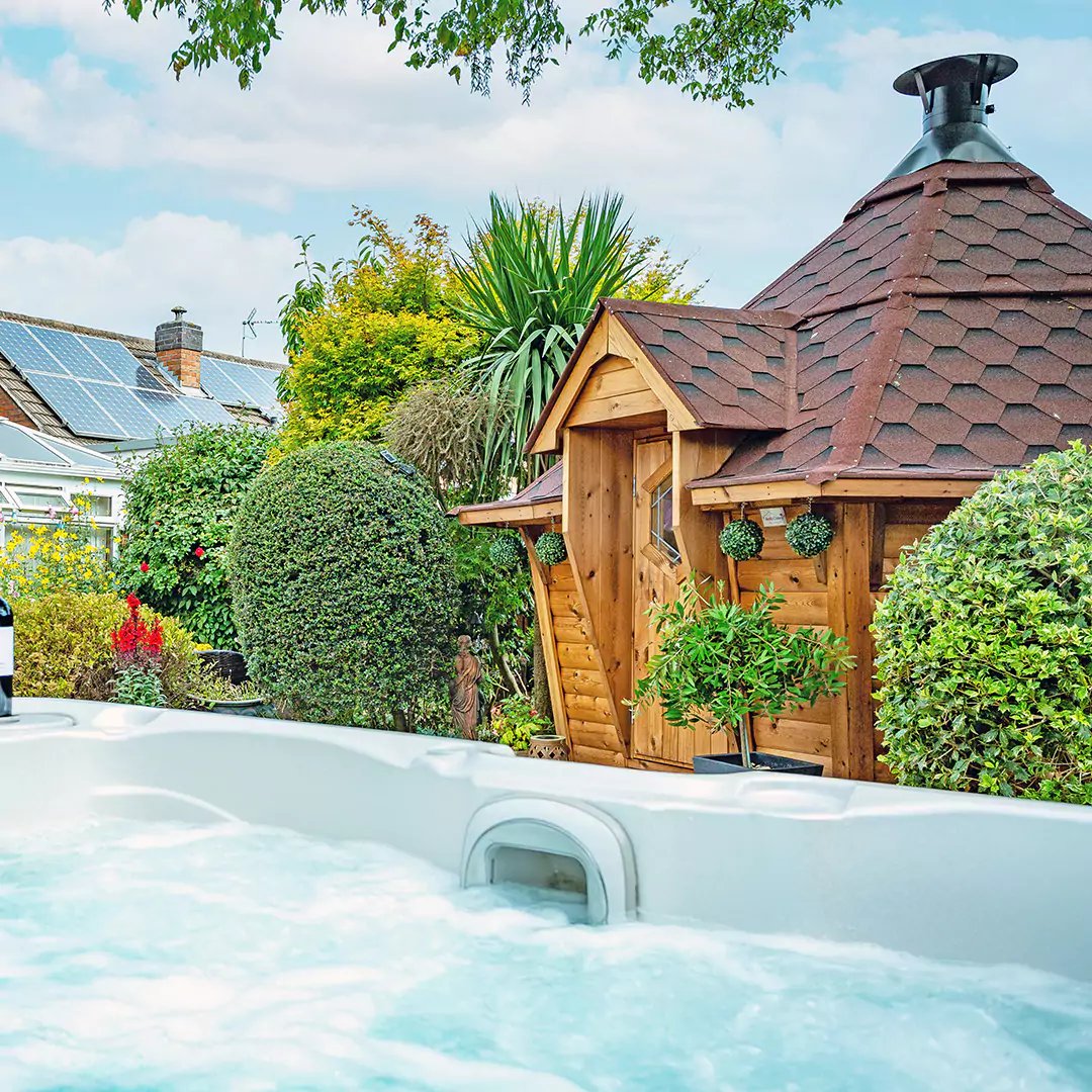 bbq cabin with hot tub in the garden