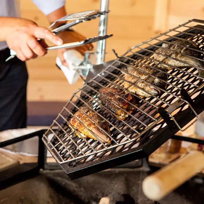Garden bar BBQ house with aldo zilli cooking