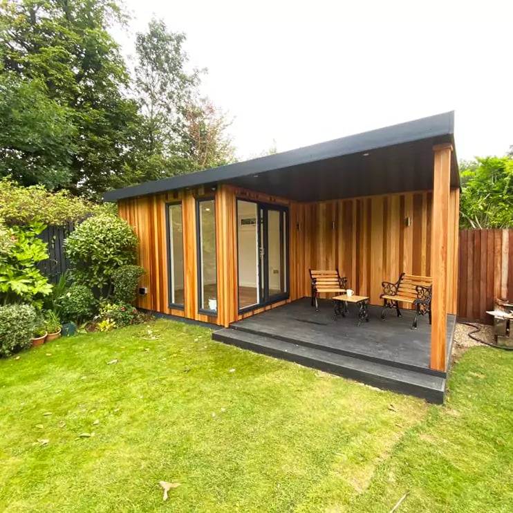 Cedar Garden Room with Veranda in garden