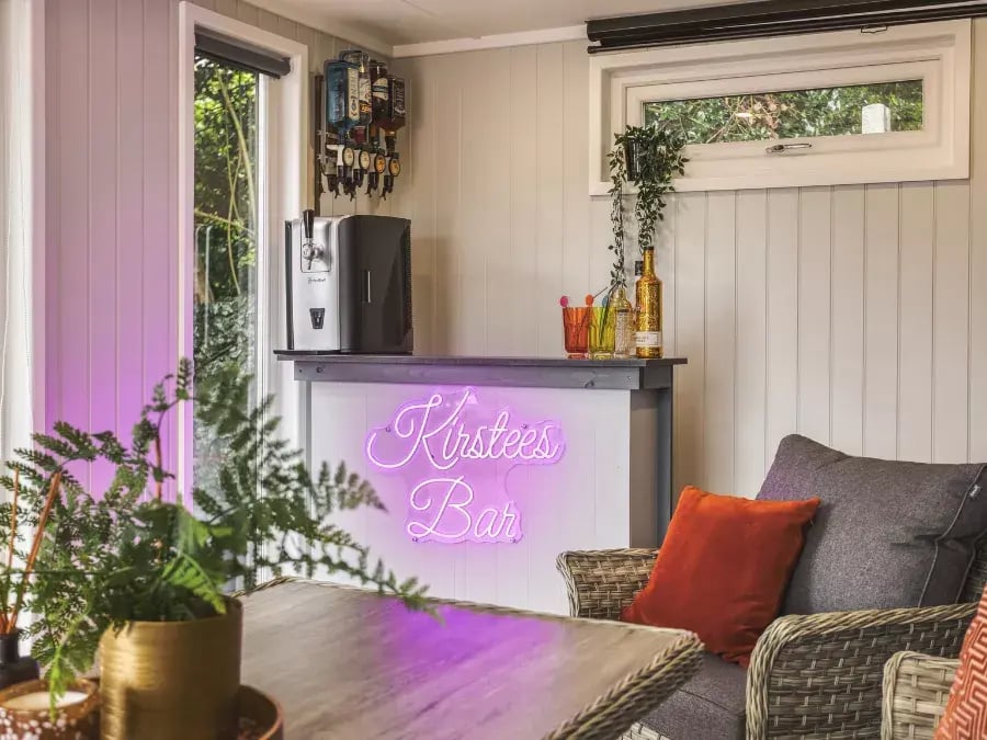 inside a garden pod bar