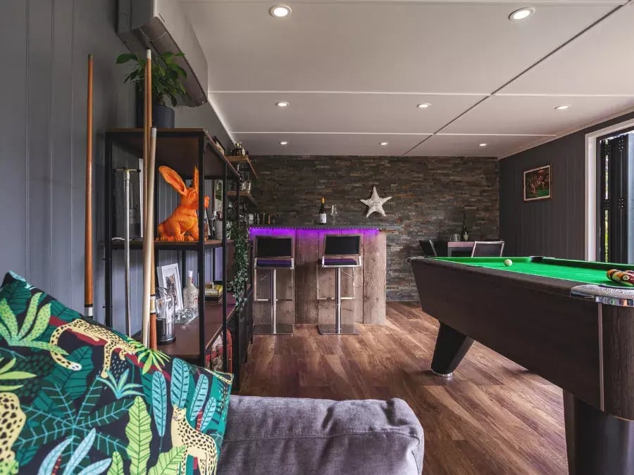 inside a funky garden bar