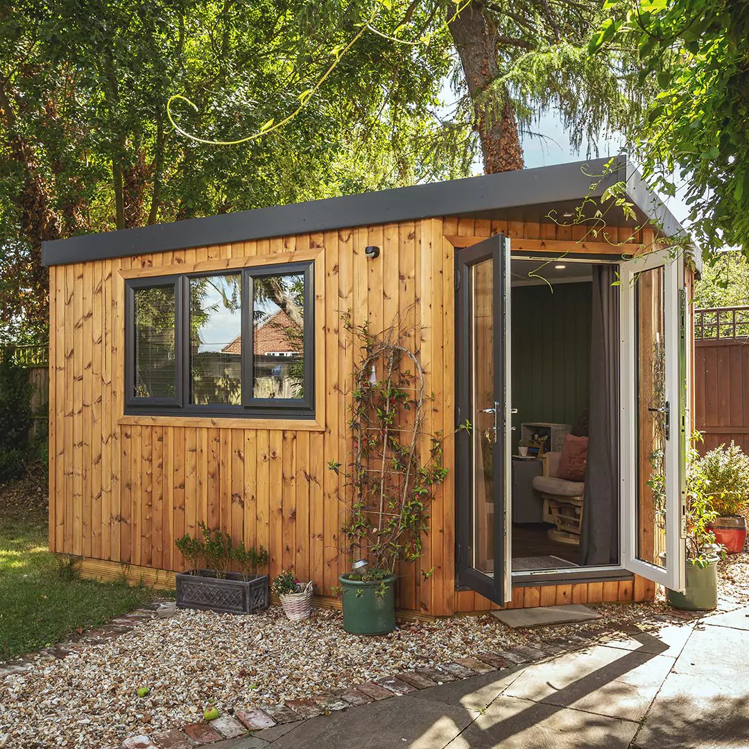 insulated corner garden office pod