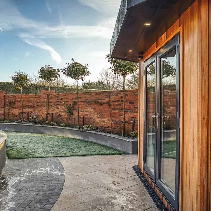 looking at the side of a luxury garden room