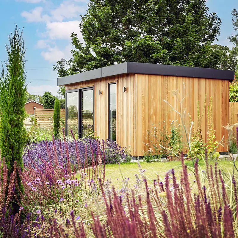 Garden Gym Room in English Garden with lavender path