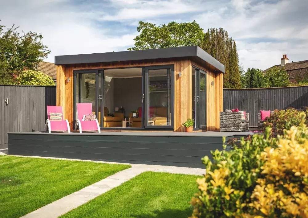 luxury summer house on raised decking