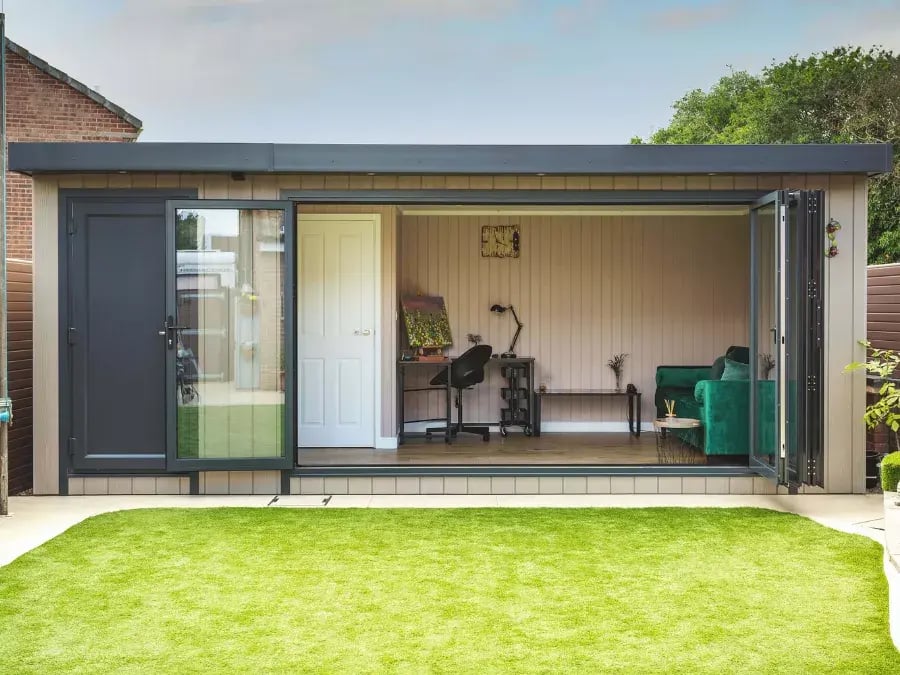 large garden office with shed