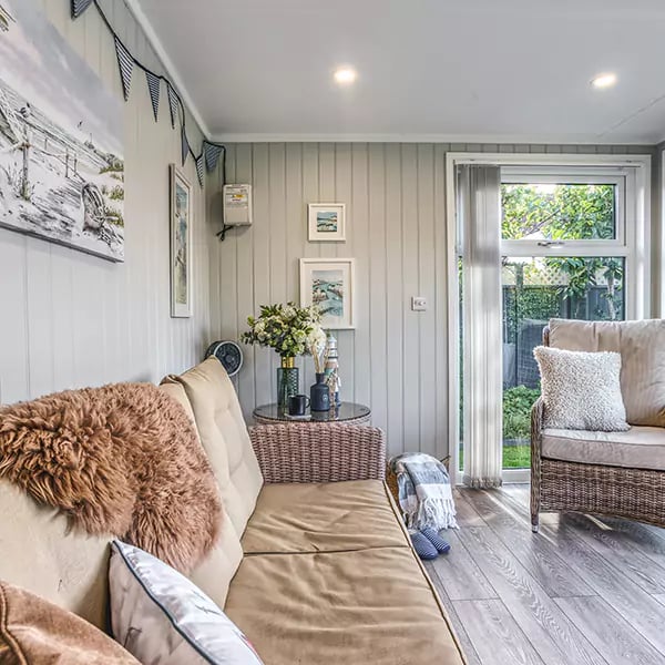 summerhouse interior in seaside theme