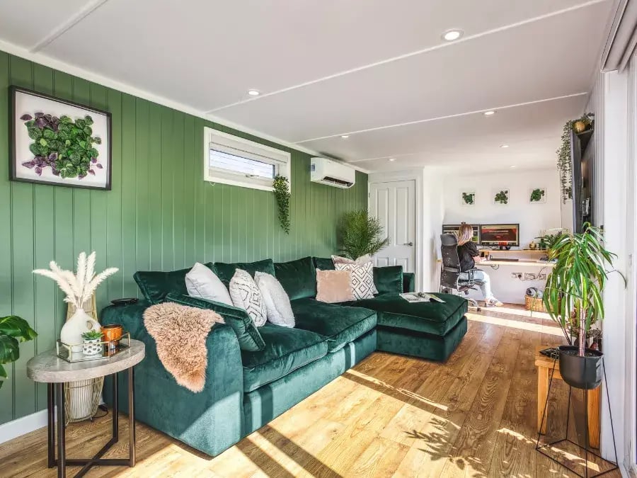 inside an insulated garden room