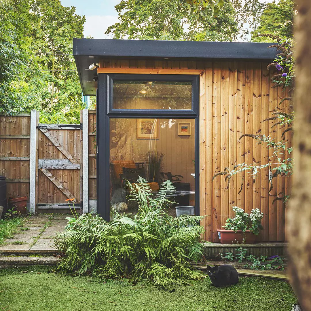 small timber garden office side view with insulation