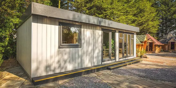 large garden bar with french doors