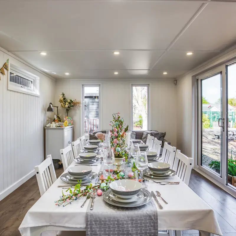 interior of a garden dining room
