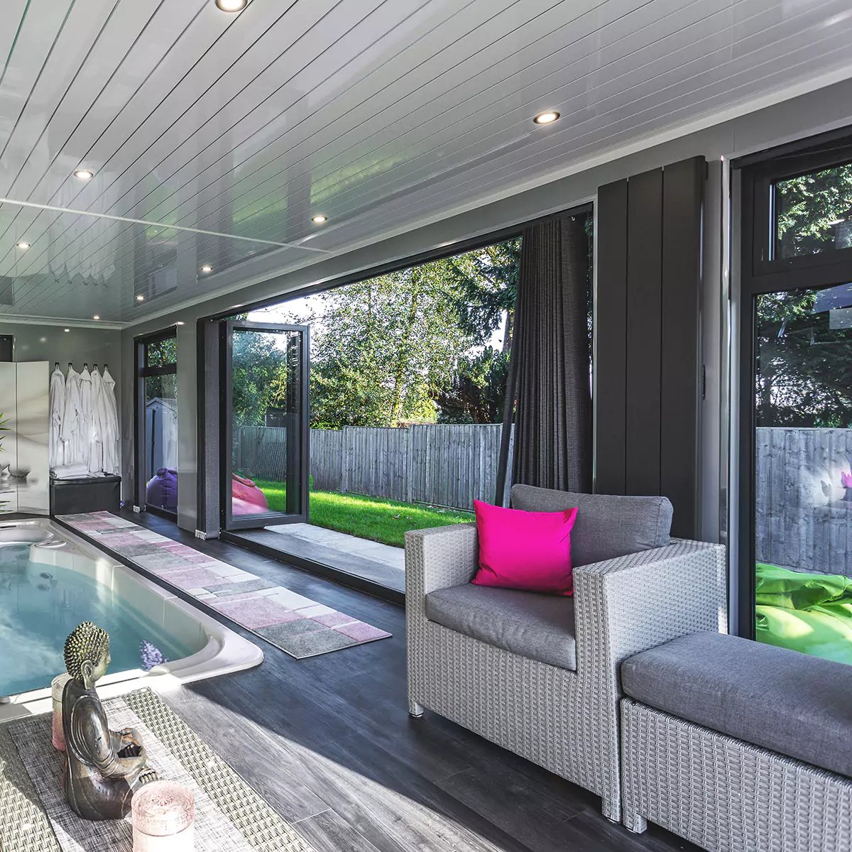 Cabin Master Swim Spa Garden Room with Bifold Doors 