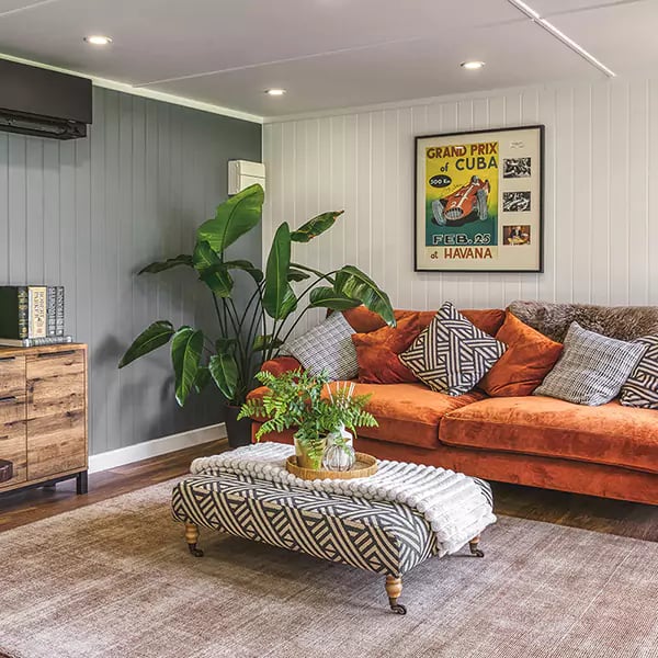 Interior of a luxury garden room snug with insulation