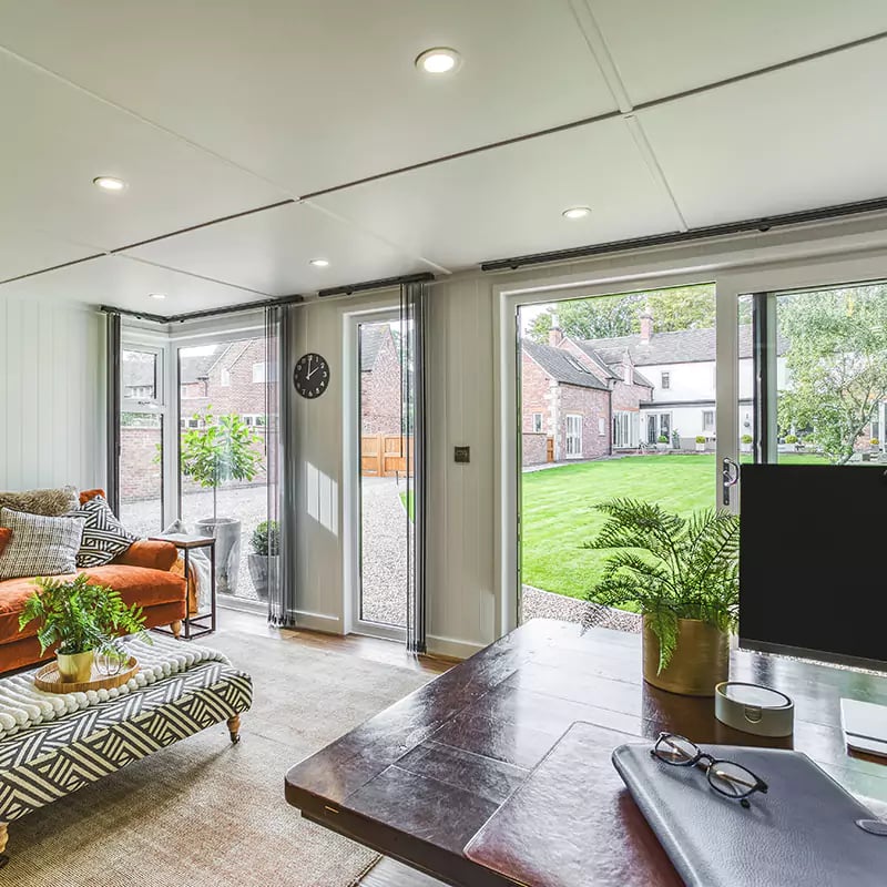 Interior of a garden office area