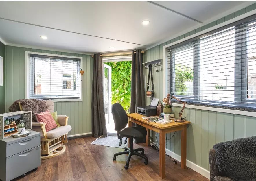 inside a 4x3m garden office
