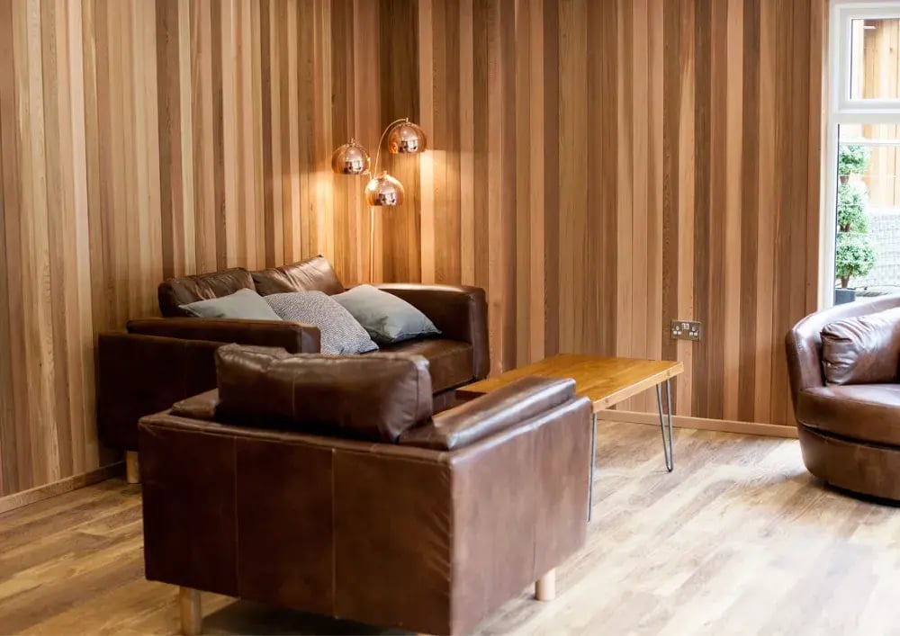 seating area inside entertainment room for the garden