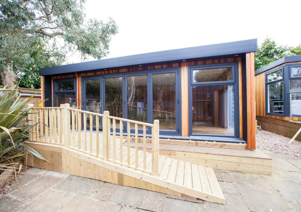 large garden entertainment room with bifolds