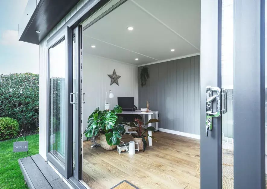 looking inside 5x3m garden office