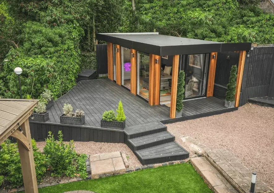 aerial view of a garden bar