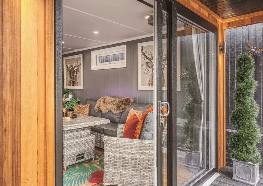 looking inside a garden bar