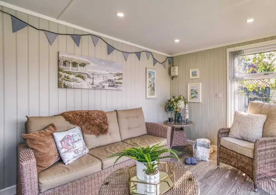 inside a small summerhouse