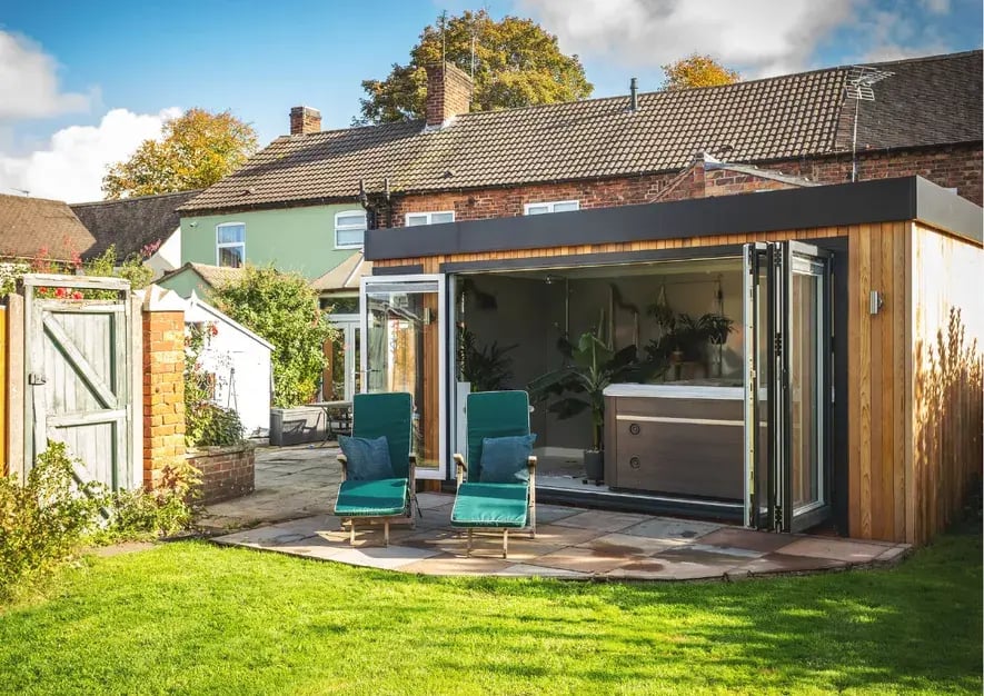 bespoke spa room in the garden