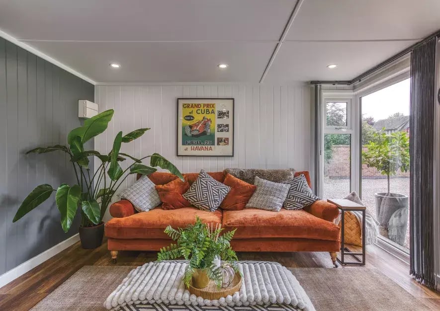sofa inside garden bar