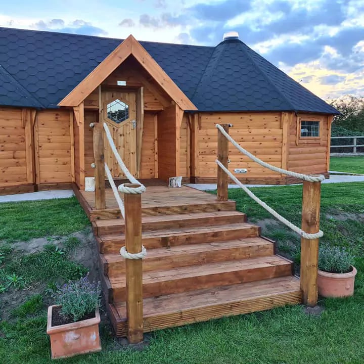 Happy Homestead Eco Nursery Forest School Outdoor Wooden Cabin