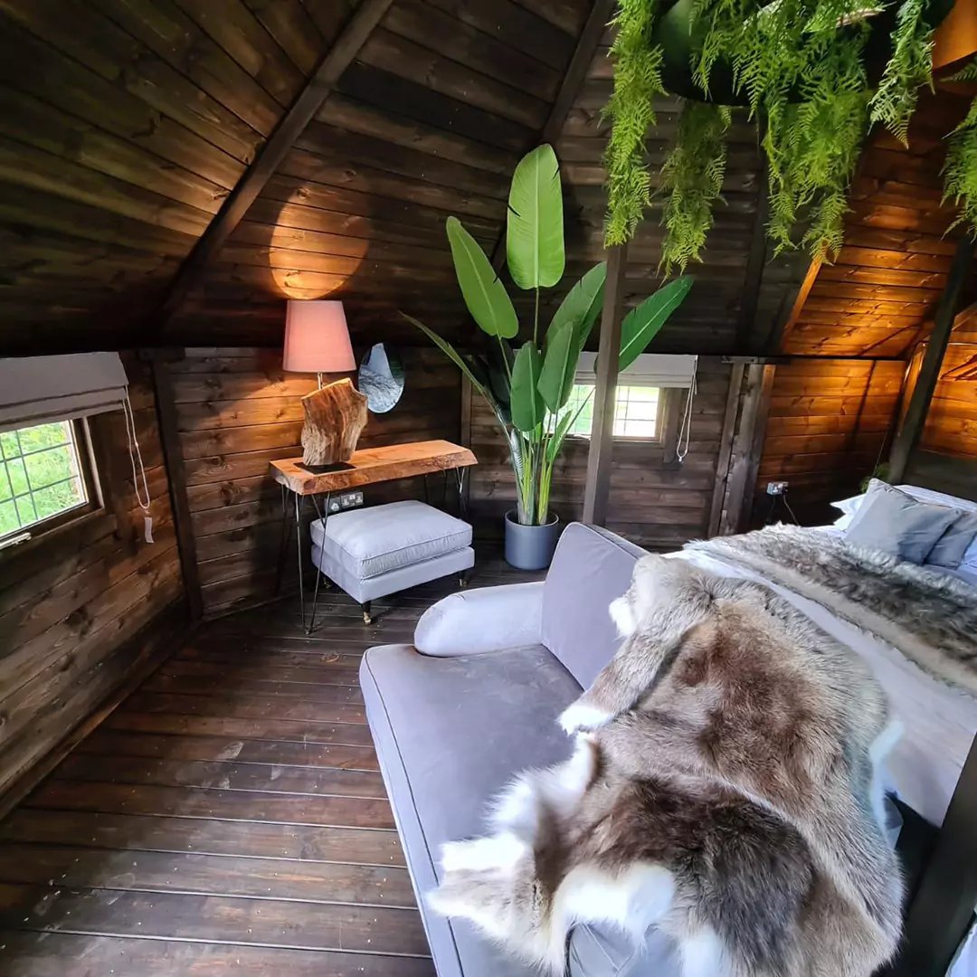 glamping cabin bedroom