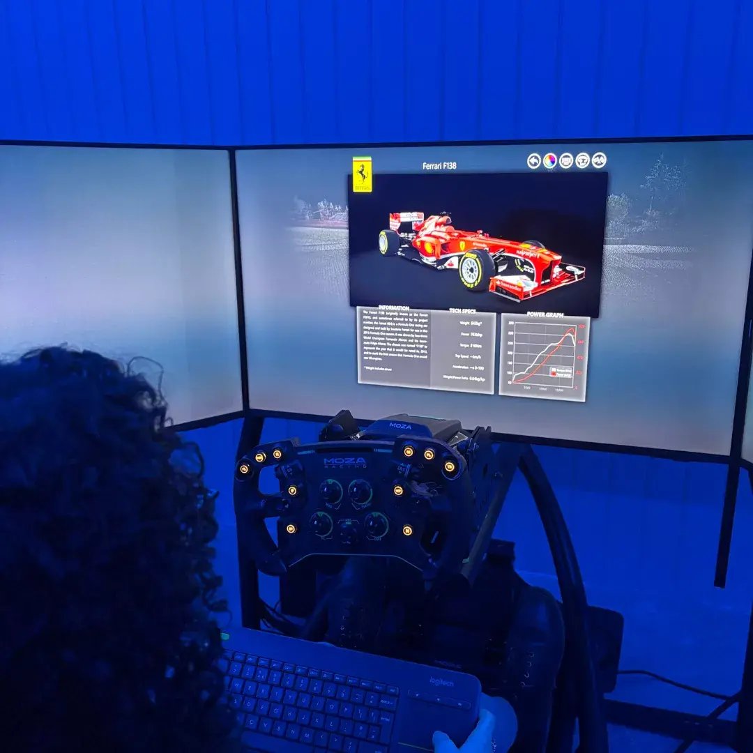 inside a driving sim cabin