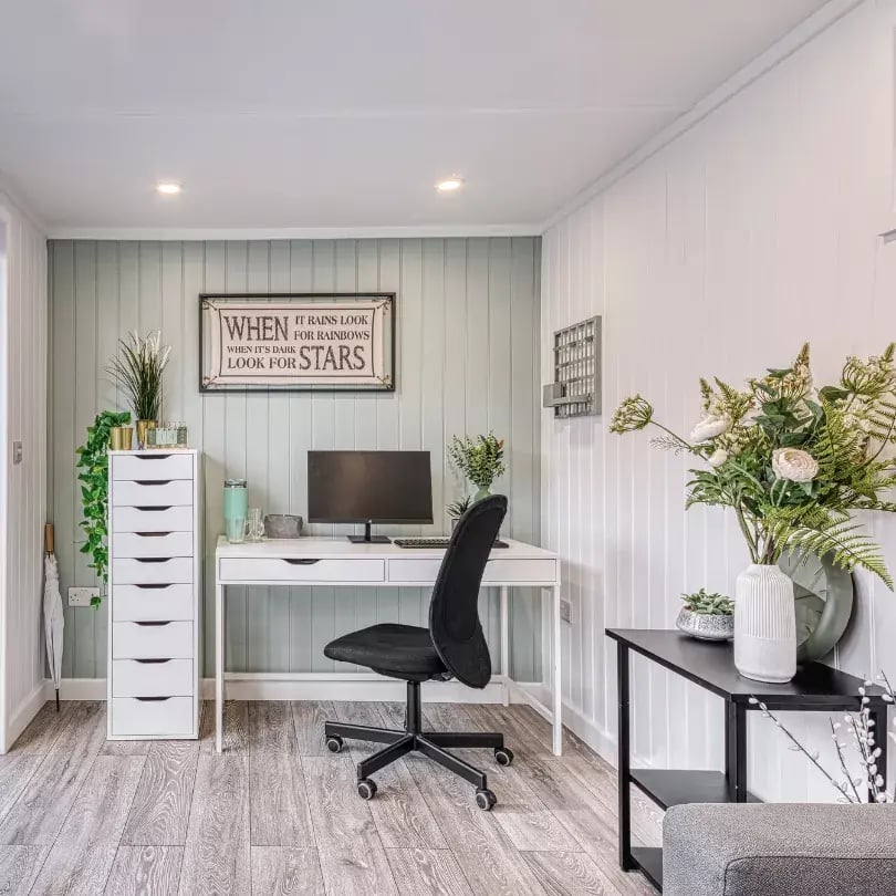 interior of an insulated garden office