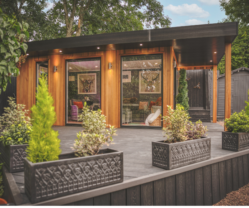 luxury garden bar with veranda