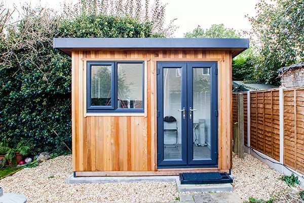 Small Home Office Garden Room in cedar
