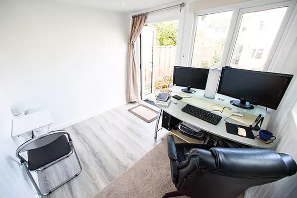 Inside a Small Home Office Garden Room