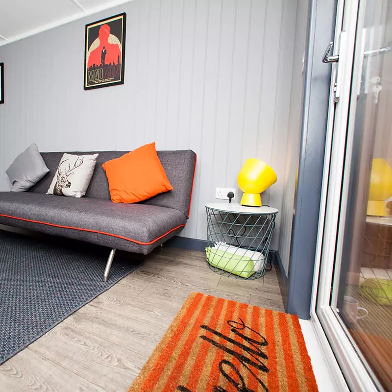 Office Pod Internal View with Office Furnishings 